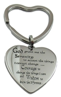 Heart Shaped Stainless Steel - Serenity Prayer Key Ring