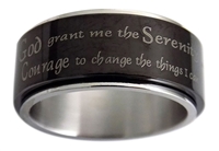 Black Spinner Ring with Serenity Prayer