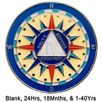 Compass - Painted AA Anniversary Medallion with AA Logo | $14.00 ea