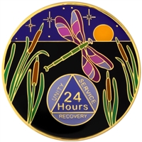 Dragonfly AA Sobriety Coin â€“ Blank, 24 Hours & 1â€“30 Years Anniversary Medallion