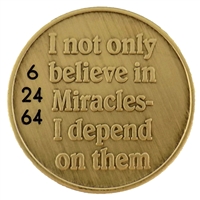 Engraved Bronze Recovery Coin - Expect Miracles and a custom engraved Anniversary Date - Recovery Shop