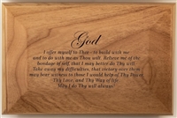Custom Keepsake Wooden Box with laser engraved AA 3rd Step Prayer