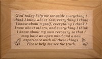 Red alder wooden God Box engraved with the Set Aside Prayer
