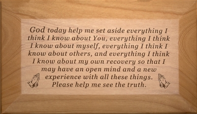 Red alder wooden God Box engraved with the Set Aside Prayer