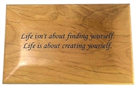 Red alder keepsake box with custom engraved recovery quote