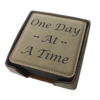 Engraved Recovery Slogan Coaster Set