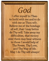 AA 3rd Step Prayer 7" x 9" Laser Engraved Alder Wood Plaque