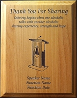 Custom AA Thank You For Sharing 7" x 9" Plaque
