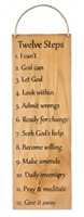 Simplified AA 12 Steps Hanging Plaque