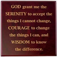 Laser Engraved - Serenity Prayer - Medallion Holder Wooden Box