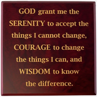 Laser Engraved - Serenity Prayer - Medallion Holder Wooden Box