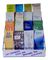 AA PAMPHLETS - Display Rack - Wire - BLUE features the message: " Let the Literature Carry the Message too."