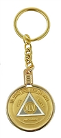 Gold-Plated, top screw, short chain, key ring or key tag