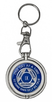 Flip Open Clamshell Nickel-plated Medallion Holder Key Chain