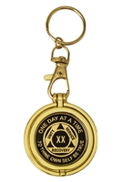 Flip Open Clamshell Gold-plated Medallion Holder Key Chain