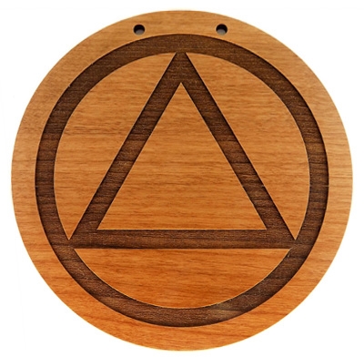 Laser Engraved Alder Wood AA Logo Meeting Sign