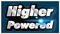 Higher Powered Blue and Silver 3 7/16" x 1 15/16"  Refrigerator Magnet