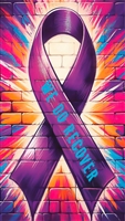 We Do Recover Magnet Refrigerator Magnet - Purple Ribbon with Blue Text