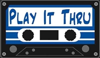Play It Thru Magnet - looks like a cassette tape -  3 7/16" x 1 15/16"  Refrigerator Magnet