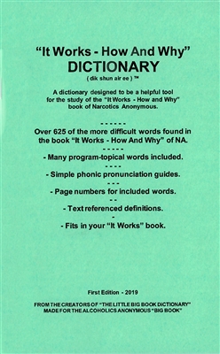 NA It Works-How and Why Dictionary - Paperback Booklet | Created by Recovery Emporium