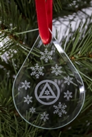 Raindrop Shaped Laser Engraved AA-Logo Holiday Ornament