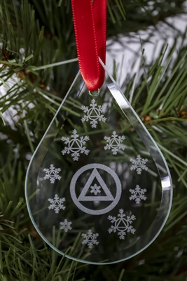 Raindrop Shaped Laser Engraved AA-Logo Holiday Ornament