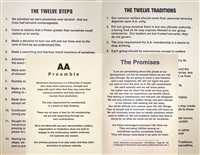 AA Meeting Poster Set - 12 Steps, 12 Traditions, AA Preamble, & Promises Posters