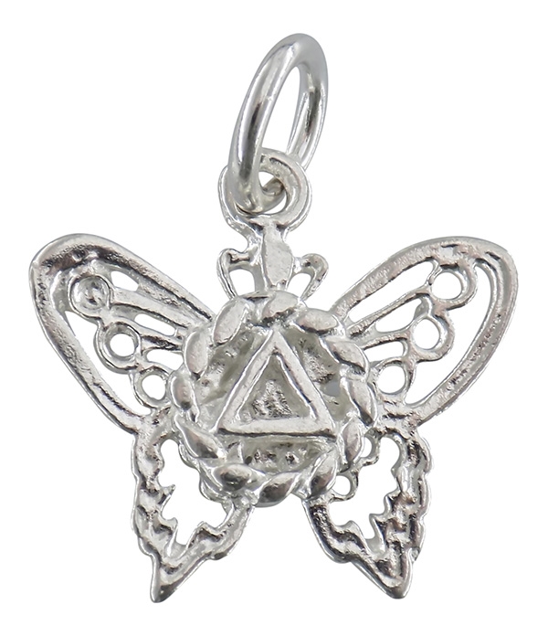 Butterfly with AA Logo Body Pendant I Sterling AA Jewelry I Recovery Shop