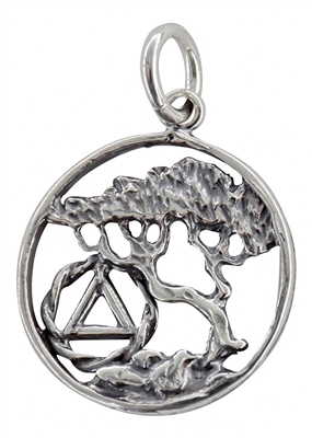 Sterling Silver AA Logo Tree of Life Pendant