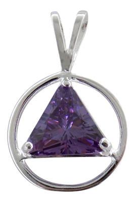 Sterling Silver - AA Logo Amethyst Pendant