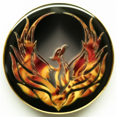 Phoenix Medallion Magnet - Black/Gold-plated