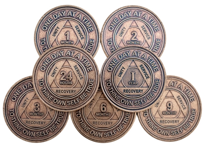 Recovery Emporium Brand - Bronze AA Anniversary Medallions  | $1.20 each