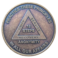 A.A. Spiritual Principles of the 12-Steps - REâ„¢ Bronze Medallion - REMed02