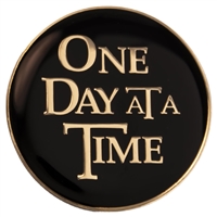 Black and Gold Tri-Plate | One Day At A Time | AA Logo Medallion