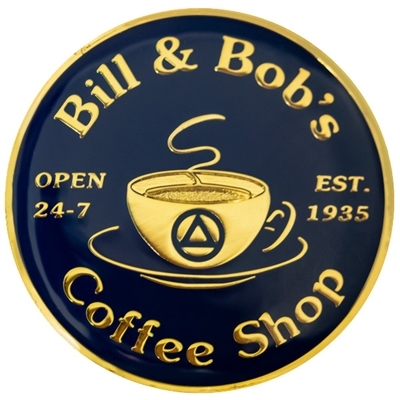 Bill & Bob's Coffee Shop Medallion - Blue and Gold