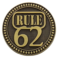AA Bronze Rule 62 Medallion - The back of this coin has the statement "Don't take yourself too damn seriously."