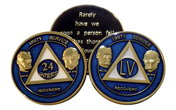 AA Medallion Holder Plaque, 25 Coin Display, Bill Wilson & Dr. Bob Smith Alcoholics  Anonymous Founders Laser Engraved Personalized Plaque 