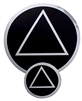 <!020>3" AA Logo Chrome-Black Sticker