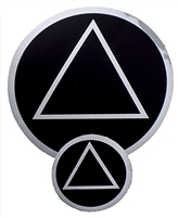 Black-Chrome AA Logo Sticker - Featuring Classic Circle Triangle AA Logo - 3" in Diameter