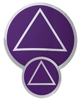 Purple-Chrome - AA Circle-Triangle Logo Sticker - Large - Measures 3" in Diameter