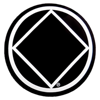 White NA Logo on Black Sticker - 3" in Diameter
