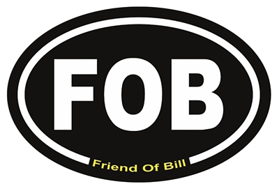 FOB - Friend of Bill W. Black and White Oval Sticker