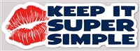 (Lips) KISS - Keep It Super Simple Recovery Sticker - 6" x 2"  Red & Blue on White Sticker