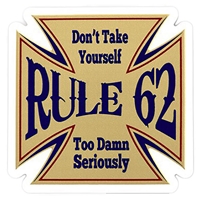 <!530>Rule 62 Die Cut Sticker