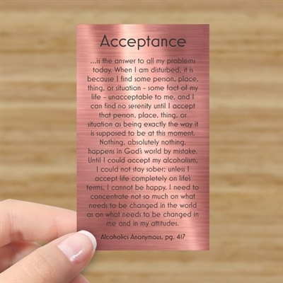 AA Acceptance Quote Verse Card - pg. 417 Alcoholics Anonymous
