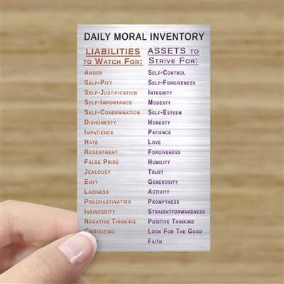 Daily Moral Inventory - Recovery Verse Card