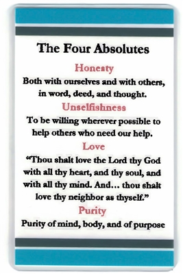 The AA Four Absolutes Laminated Verse Card