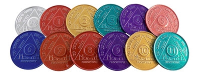 Style A Aluminum Alcoholics Anonymous Anniversary Coins
