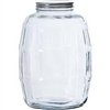 BOTTLE 2.5 GLASS BARREL JAR WIDE MOUTH WITH LID