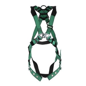 MSA V-FORM HARNESS, STANDARD, BACK D-RING, TONGUE BUCKLE LEG STRAPS